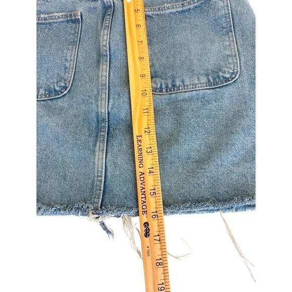 Zara Trafaluc Light Wash Denim Button Front Skirt Sz 26 Y2k vibes Boho EUC - Picture 7 of 7